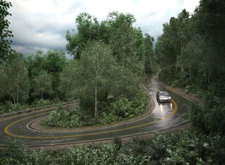 Modern Road Forest Highway 3ds max vray exterior s