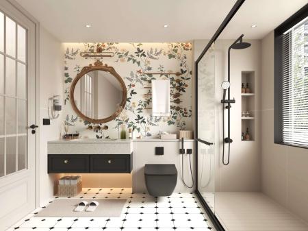 Modern Bathroom French Style Cream Toilet 3ds max 