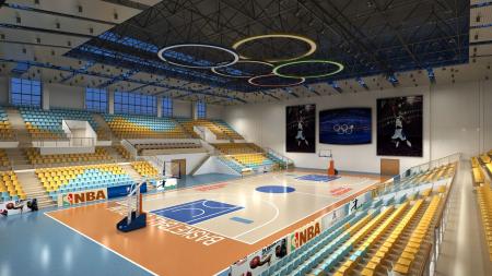 Basketball hall 3ds max vray interior scene model 
