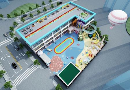 Kindergarten building 3ds max vray exterior scene 