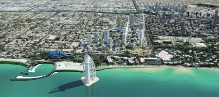 Modern City High-rise Aerial view Dubai City 3ds m