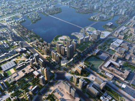 Modern City Aerial view Cityscape Plan 3ds max vra