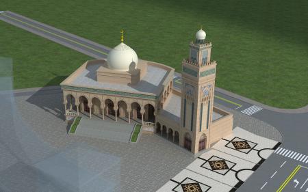 Mosque building 3ds max vray exterior scene model 