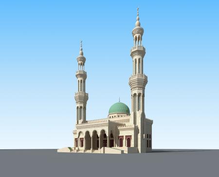 Mosque building 3ds max vray exterior scene model 