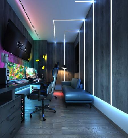 Gaming room 3ds max vray interior scene model 0008