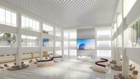 Hospital hall with reception 3ds max vray interior