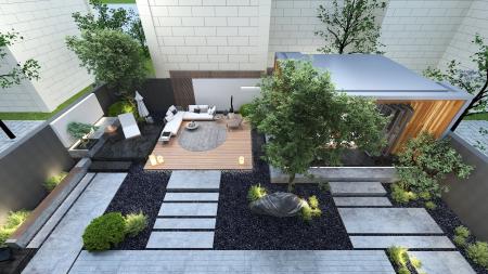 Modern Courtyard Villa Courtyard 3ds max vray exte