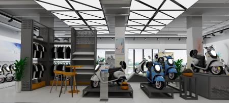 Electric Motorcycle Shop 3ds max vray interior scene model 0020