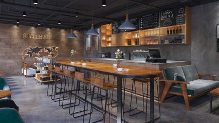 Coffee shop 3ds max vray interior scene model 0057