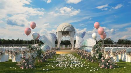 Wedding hall 3ds max vray exterior scene model 001