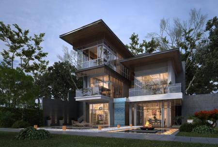 Villa 3ds max vray exterior scene model 0016