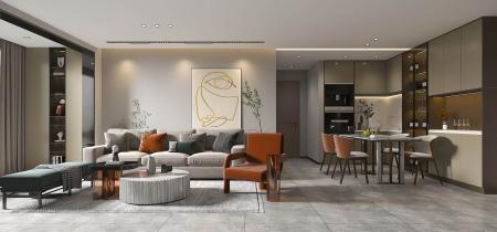 Dining and Living room 3ds max vray interior scene