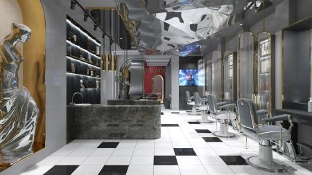 Barbershop 3ds max vray interior scene model 0028