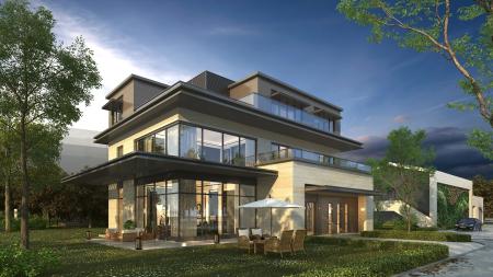 Villa 3ds max vray exterior scene model 0028