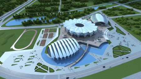 Stadium 3ds max vray exterior scene model 0010