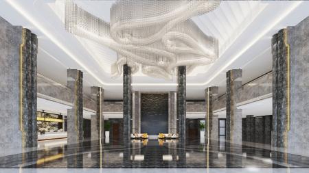 Hotel hall 3ds max vray interior scene model 0011