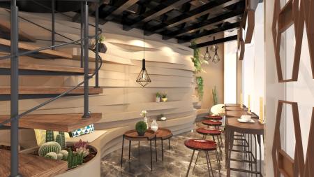 Coffee shop 3ds max vray interior scene model 0027