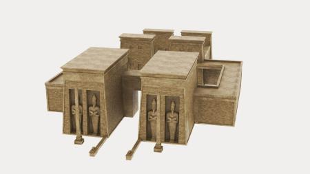 Ancient Temple 3ds max vray exterior scene model 0