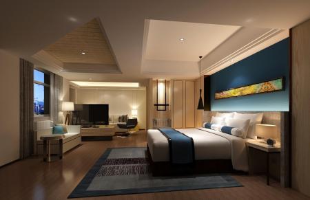 Hotel suite room 3ds max vray interior scene model