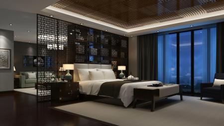 Hotel suite room 3ds max vray interior scene model