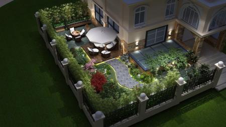 Courtyard 3ds max vray exterior scene model 0004