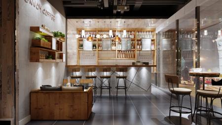 Coffee shop 3ds max vray interior scene model 0035