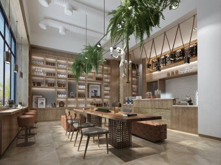 Coffee shop 3ds max vray interior scene model 0013