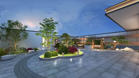 Modern Courtyard Villa Landscape Courtyard 3ds max