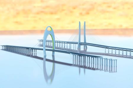 Bridge 3ds max vray exterior scene model 0021