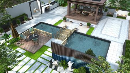 Courtyard 3ds max vray exterior scene model 0014