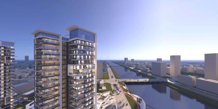 Modern Residential building River view 3ds max vra