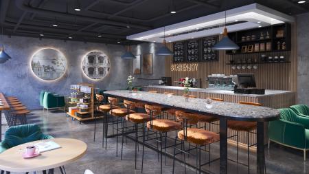 Coffee shop 3ds max vray interior scene model 0059