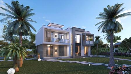 Villa 3ds max vray exterior scene model 0045