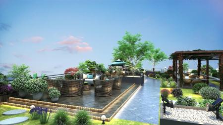 Modern Garden Roof Garden 3ds max vray exterior sc