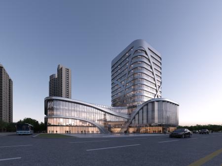 Tower building 3ds max Vray exterior scene model 0