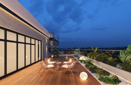 Modern Terrace _ Terrace Courtyard view 3ds max vray exterior scene model 0003