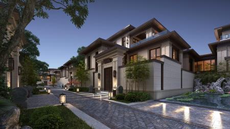 Villa 3ds max vray exterior scene model 0017