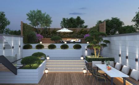 Modern Courtyard 3ds max vray exterior scene model