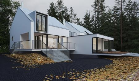 Villa 3ds max vray exterior scene model 0037