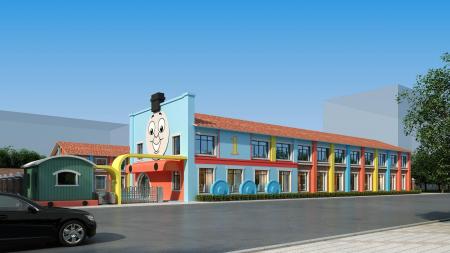 Kindergarten building 3ds max vray exterior scene 
