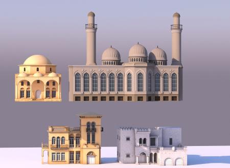 Mosque building 3ds max vray exterior scene model 0013