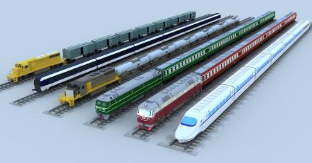 Train 3ds max Vary scene model 0001