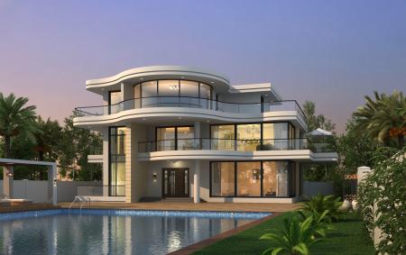 Villa 3ds max vray exterior scene model 0012