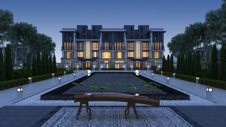 Villa 3ds max vray exterior scene model 0005