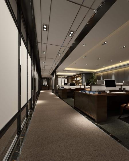 Modern Office aisle 3ds max vray interior scene mo