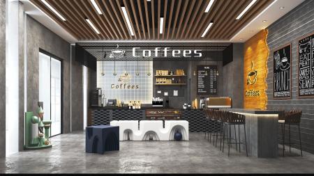 Coffee shop 3ds max vray interior scene model 0068