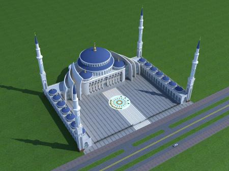 Mosque building 3ds max vray exterior scene model 