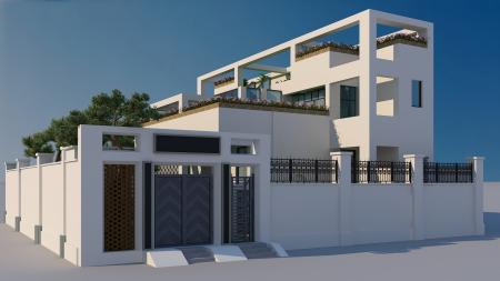 Villa 3ds max vray exterior scene model 0034