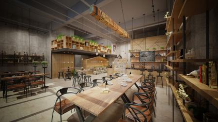 Coffee shop 3ds max vray interior scene model 0016