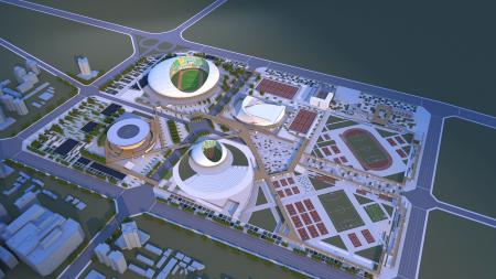 Stadium 3ds max vray exterior scene model 0009